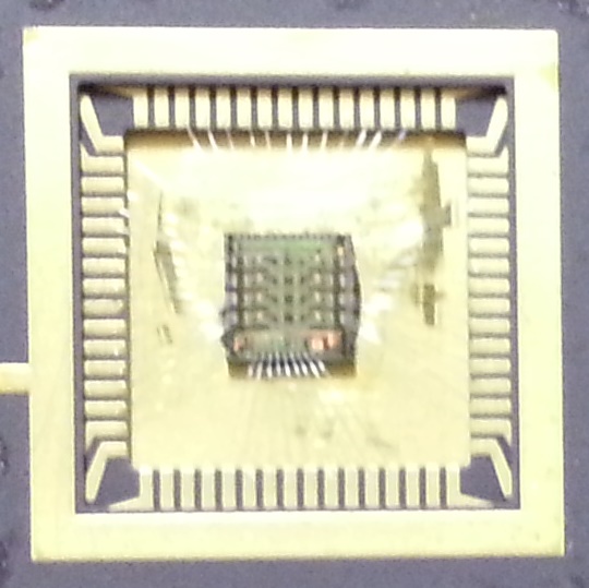 integrated circuit bonded to pads inside of chip package